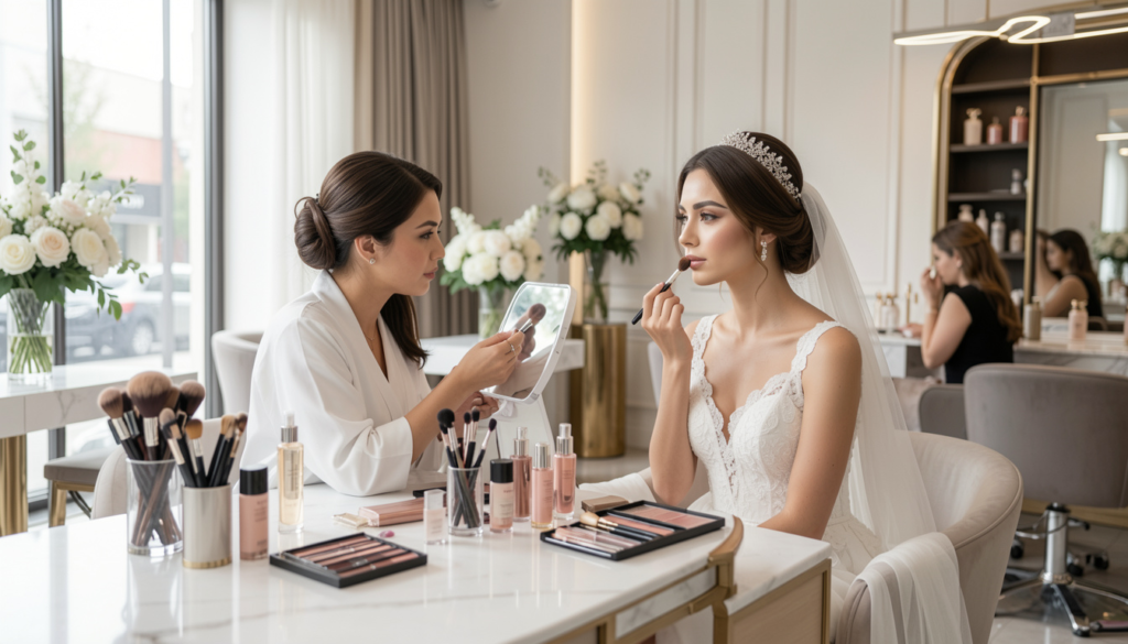 Luxury bridal makeup @ aura bloom salon