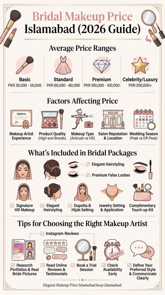 bridal makeup price in islamabad