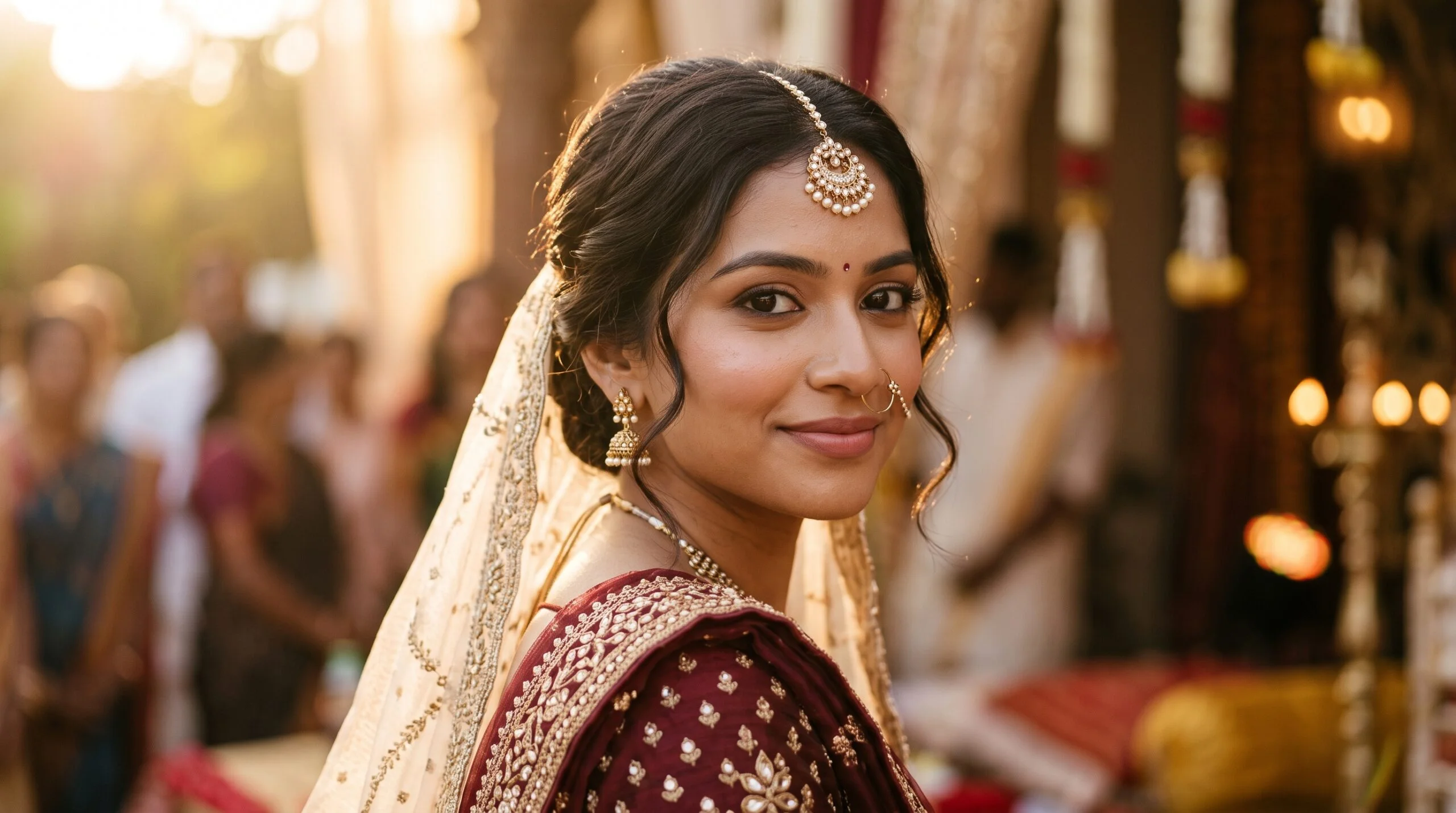 Bride with calm, glowing skin the week of her wedding